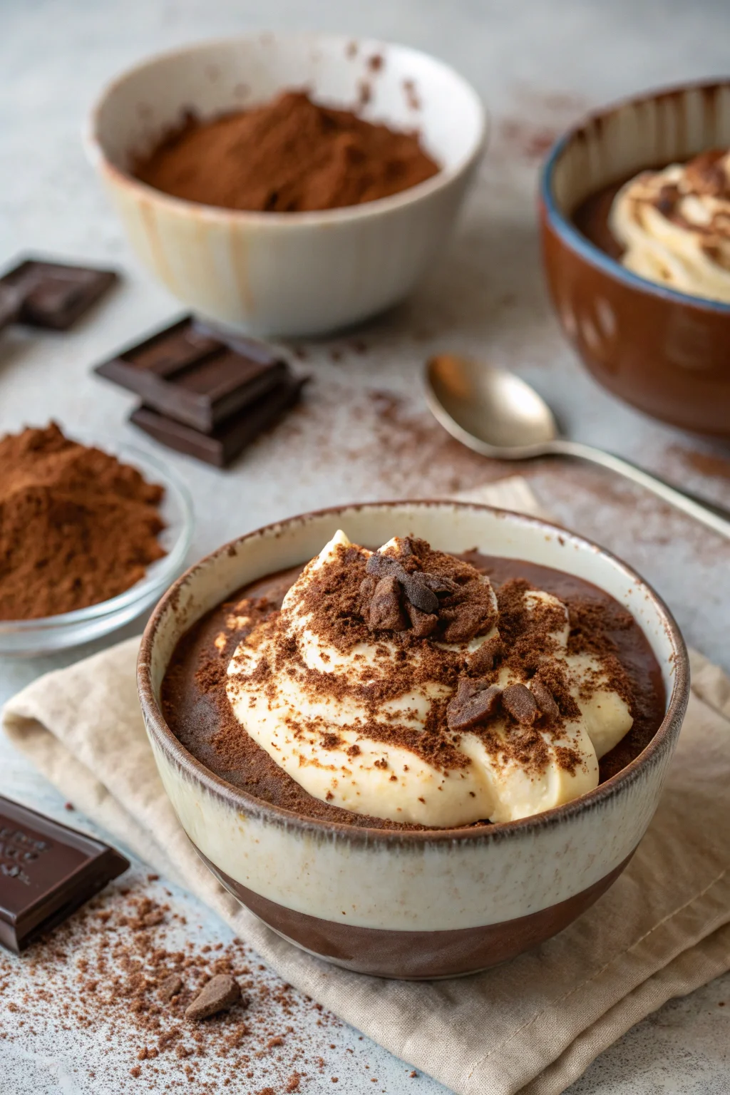 A delicious plate of budino cachi e cacao senza zucchero