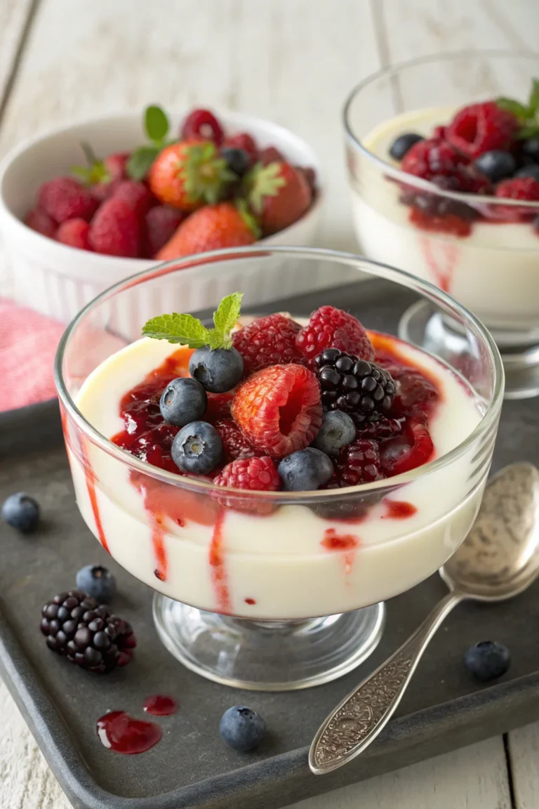 A delicious plate of panna cotta senza colla di pesce