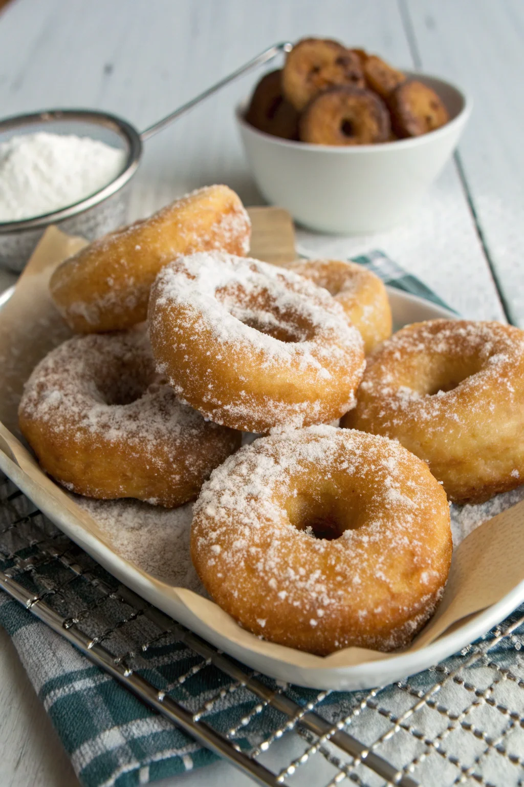 A delicious plate of ricetta ciambelle fritte sofficissime
