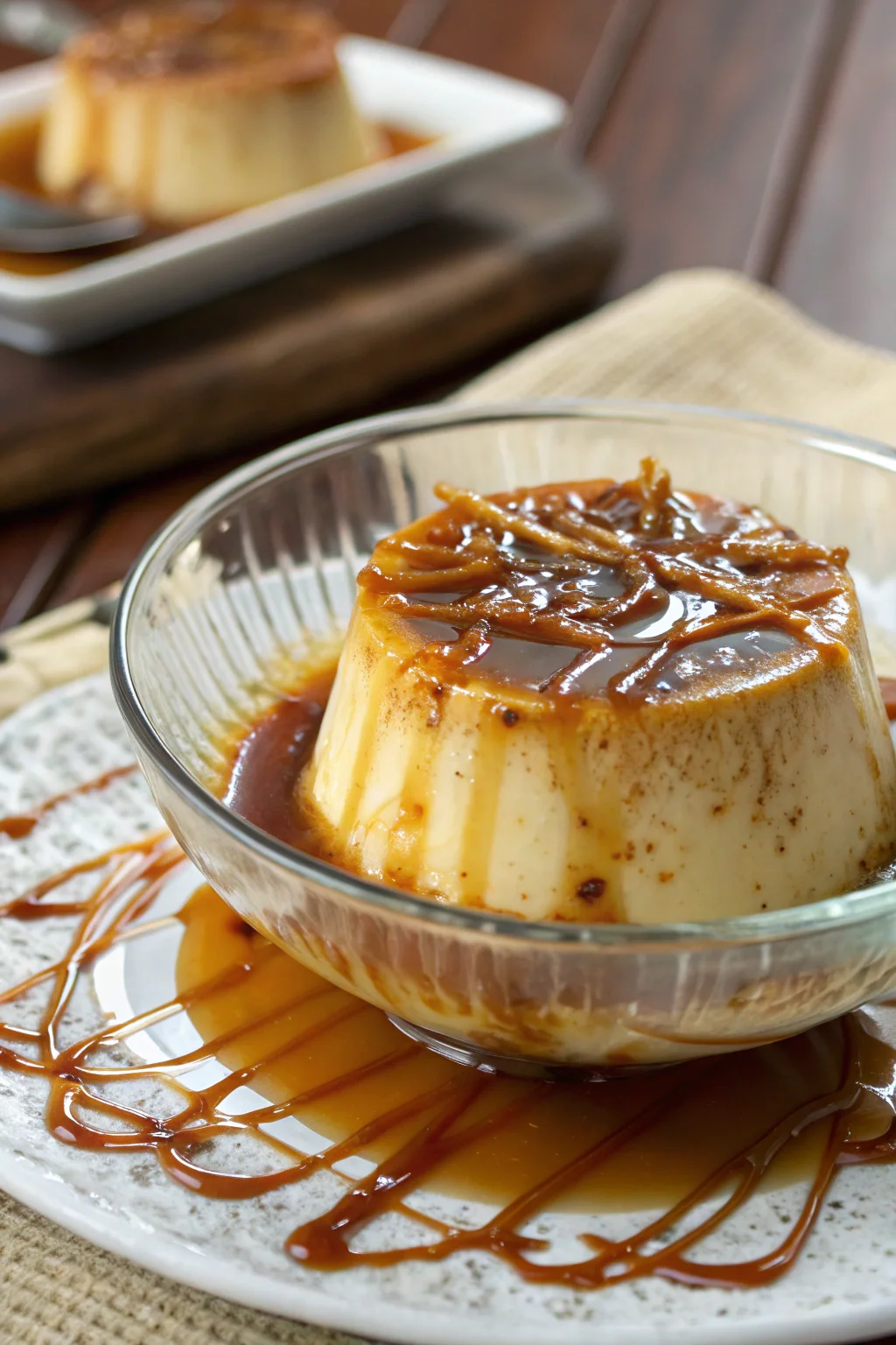 A delicious plate of crema rovesciata al caramello