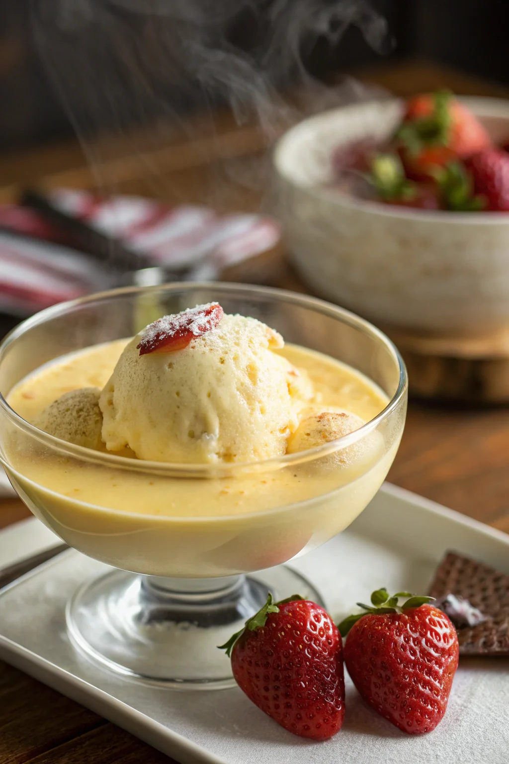 A delicious plate of zabaione caldo ricetta classica