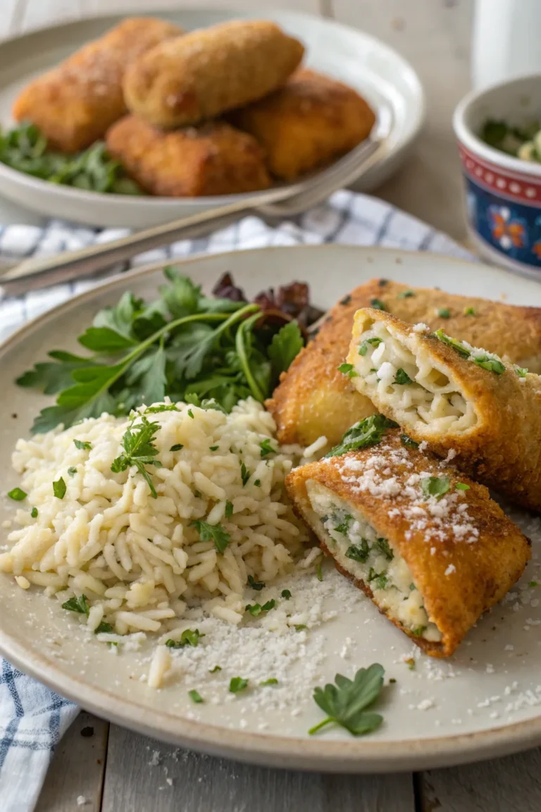 A delicious plate of ricetta crispelle siciliane con riso