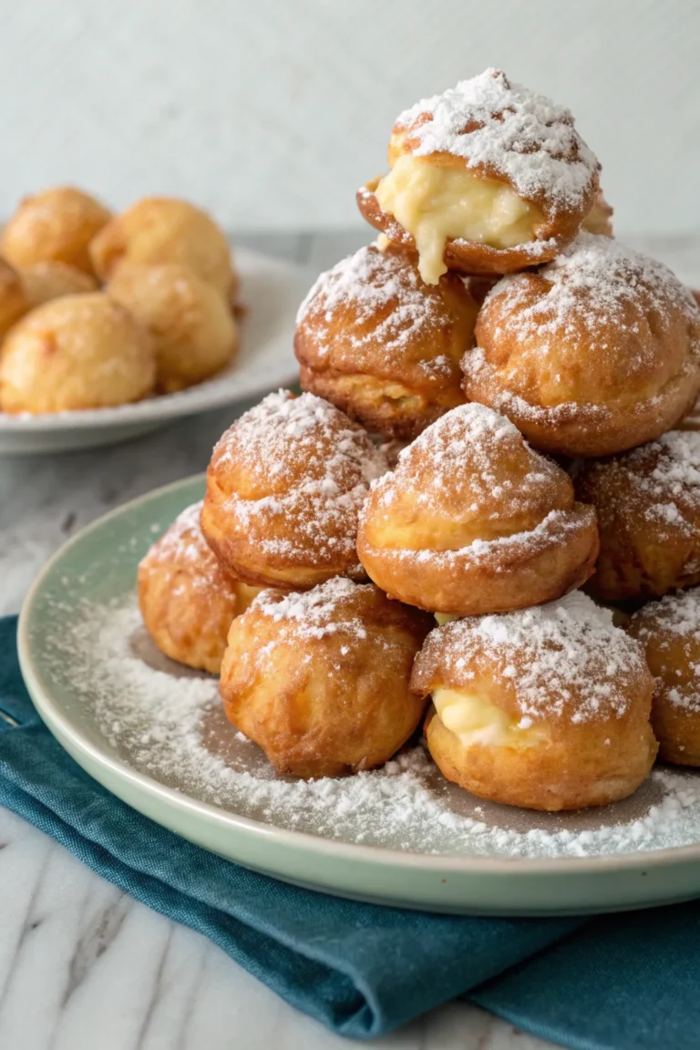 A delicious plate of zeppole di San Giuseppe fritte ricetta originale napoletana