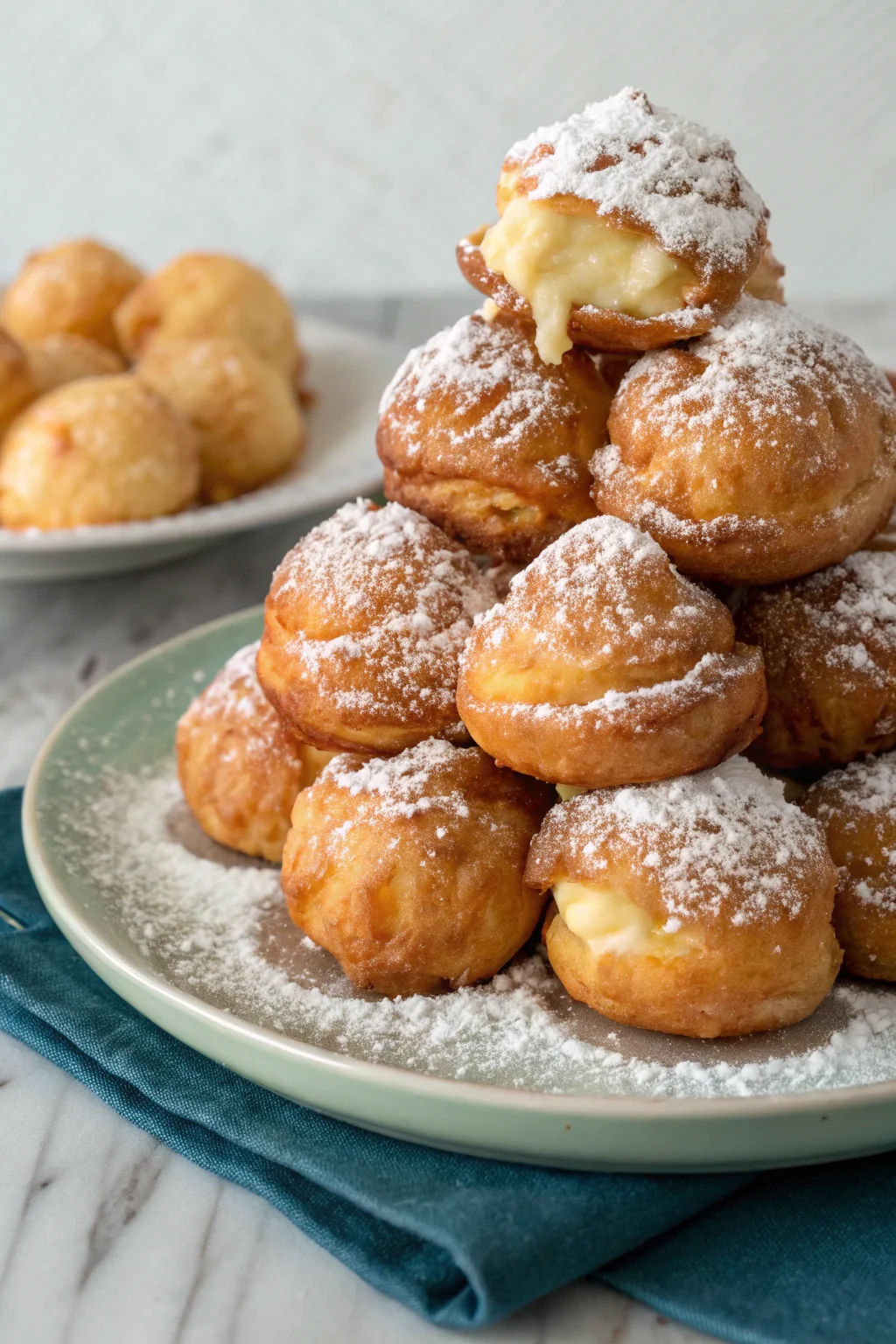 A delicious plate of zeppole di San Giuseppe fritte ricetta originale napoletana