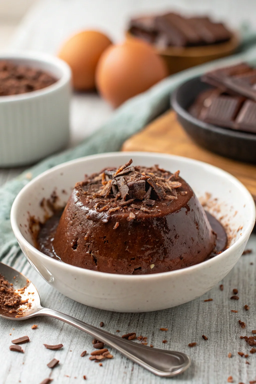 A delicious plate of budino al cioccolato senza uova e senza amido