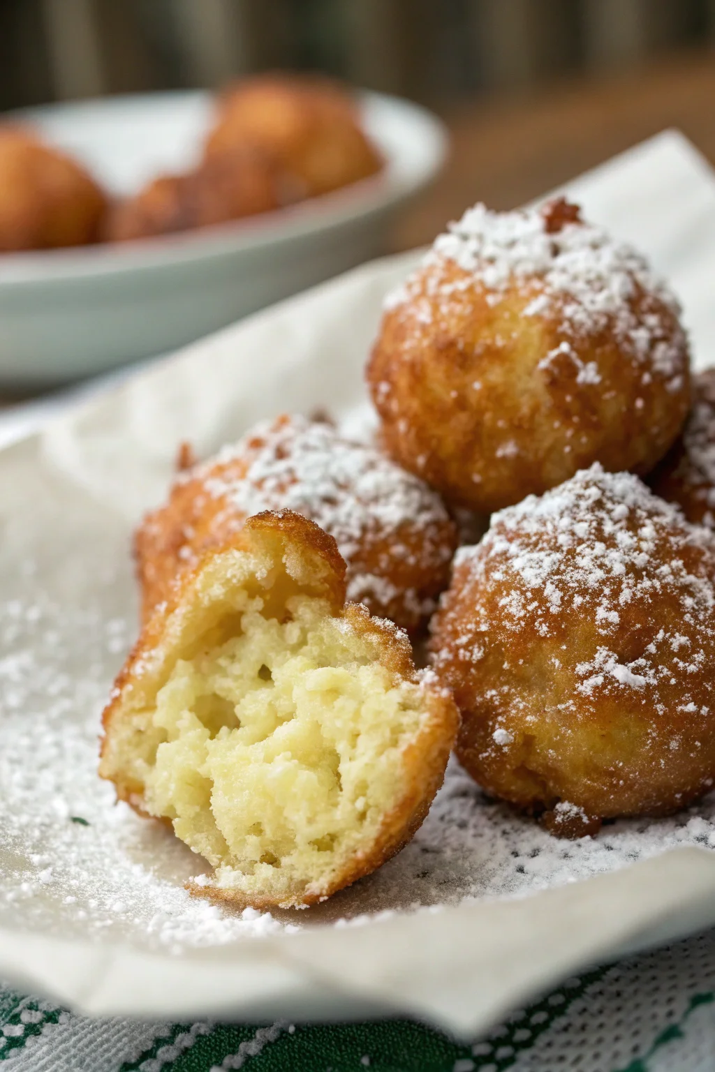 A delicious plate of frittelle di riso di San Giuseppe toscane