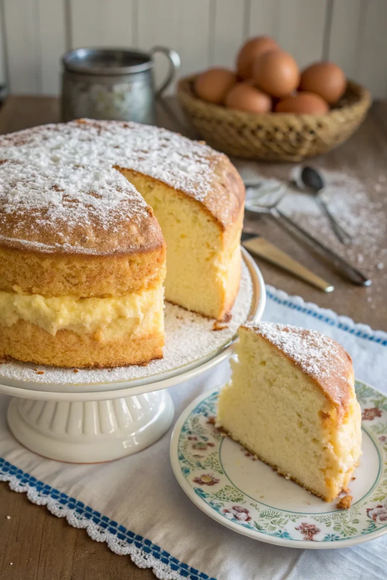 A delicious plate of pan di spagna altissimo e soffice