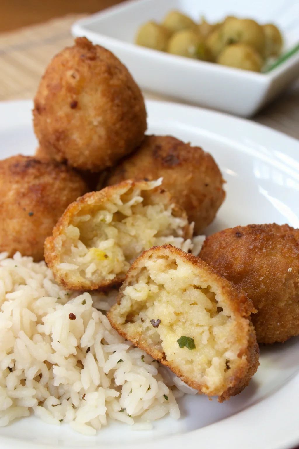 A delicious plate of ricetta crispelle siciliane con riso