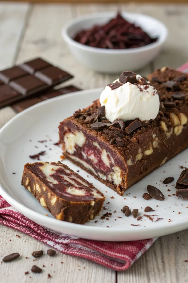 A delicious plate of salame dolce al cioccolato e mascarpone