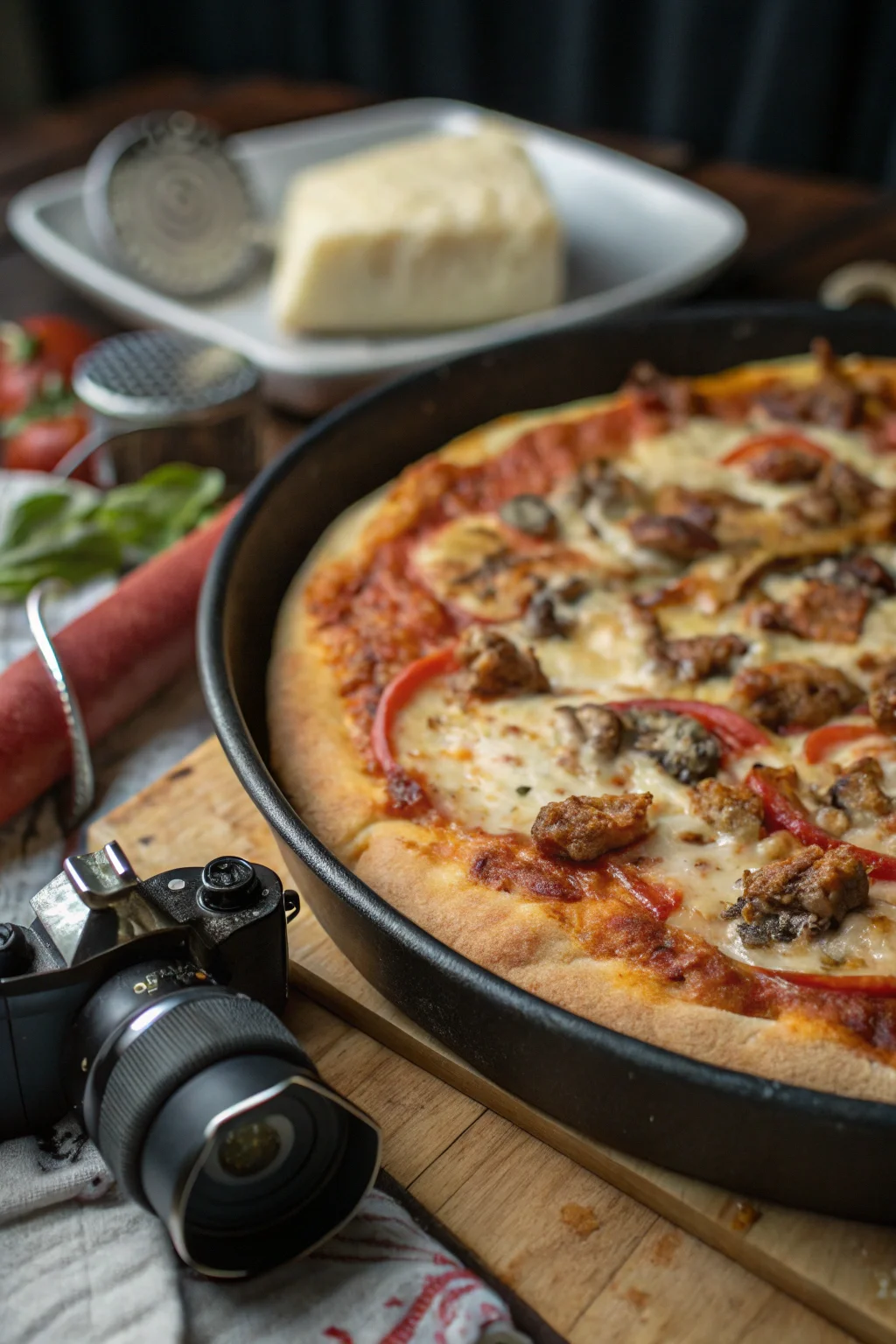 A delicious plate of impasto per pizza in teglia alta e soffice