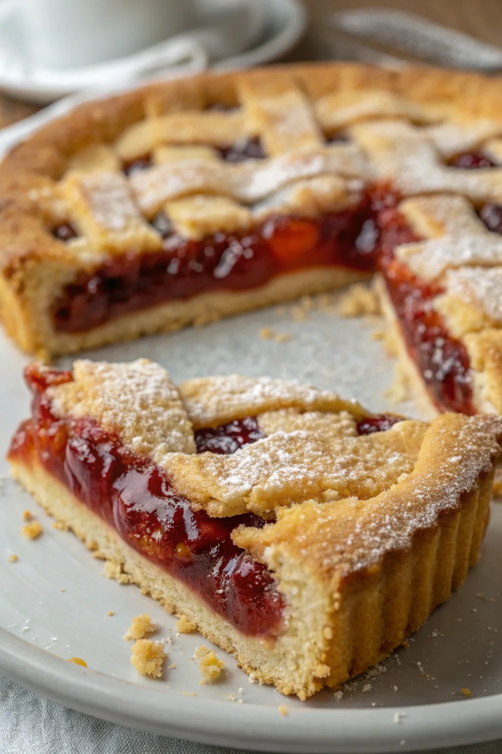 A delicious plate of crostata morbida alla marmellata