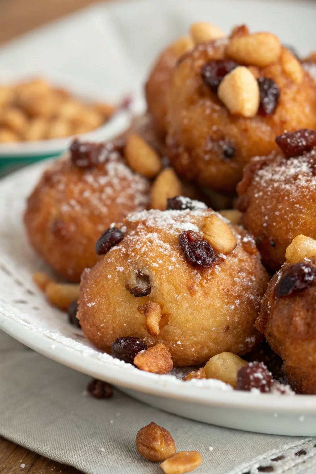 A delicious plate of frittelle veneziane con uvetta e pinoli