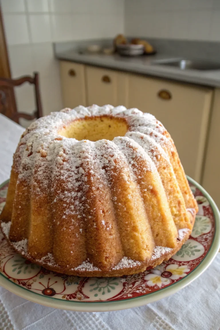 A delicious plate of ciambellone alto e soffice della nonna