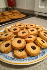 A delicious plate of biscotti occhio di bue ricetta pasticceria