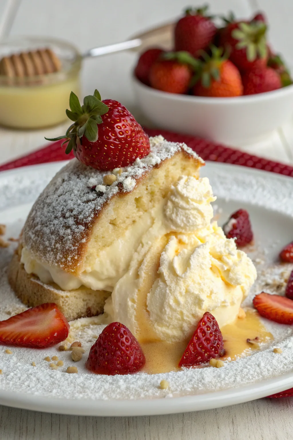 A delicious plate of crema al mascarpone senza uova per pandoro