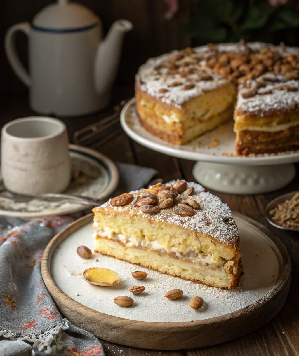 A delicious plate of torta della nonna ricetta originale