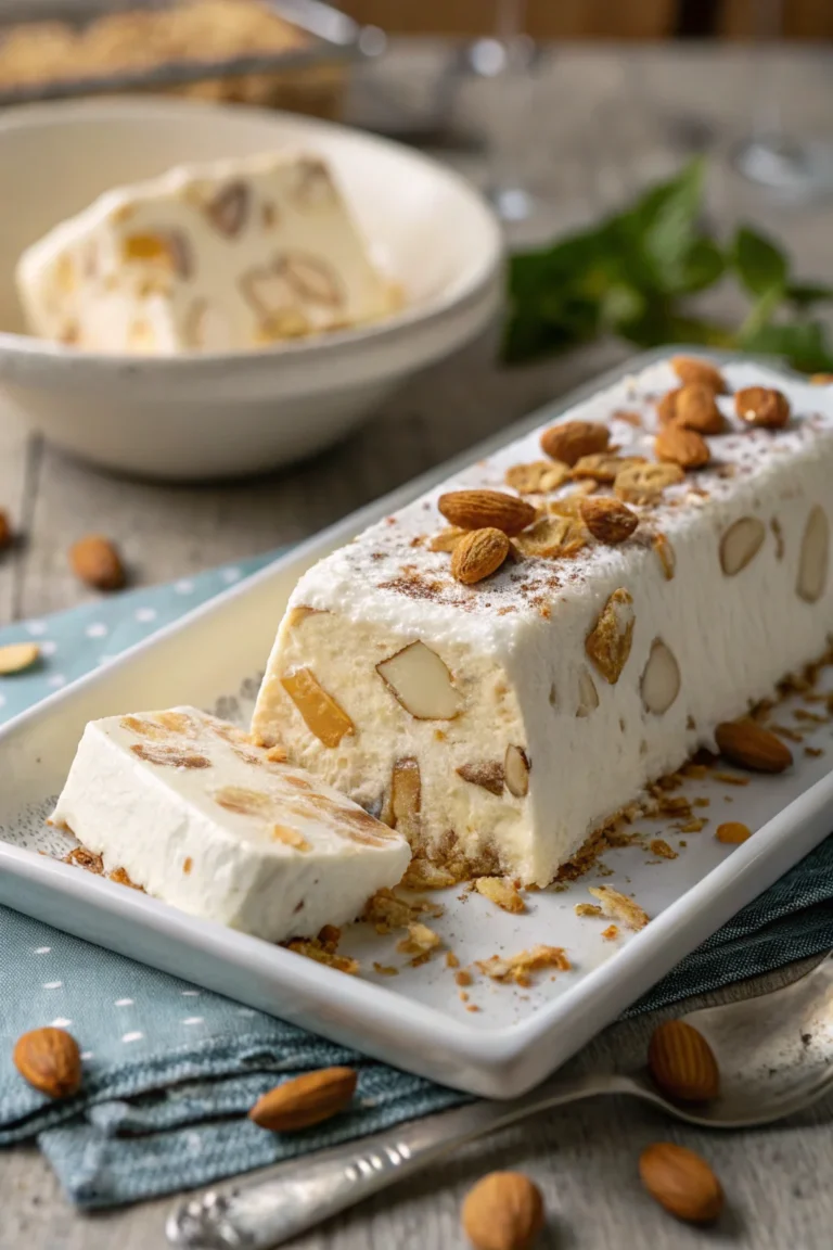 A delicious plate of semifreddo al torrone facile