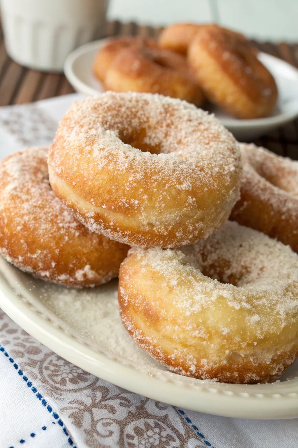 A delicious plate of ricetta ciambelle fritte sofficissime