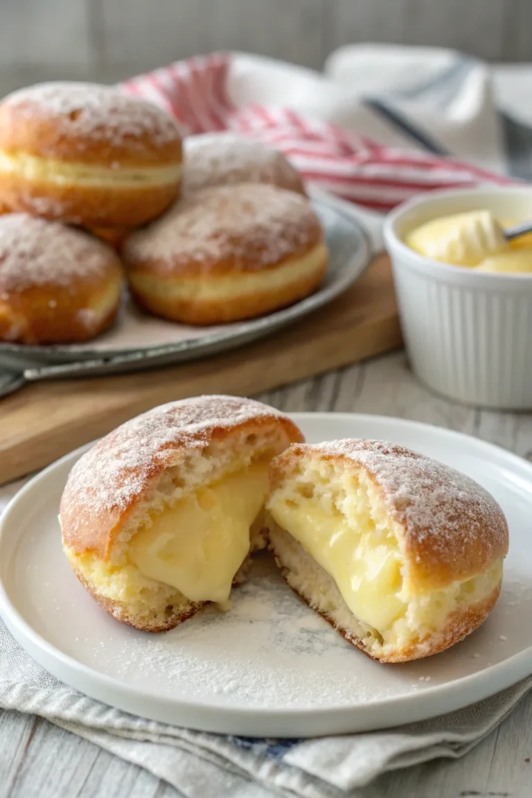 A delicious plate of bomboloni alla crema come al bar