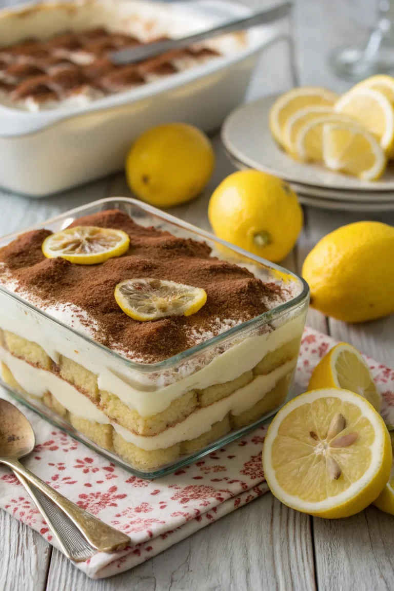 A delicious plate of tiramisù al limone di sorrento