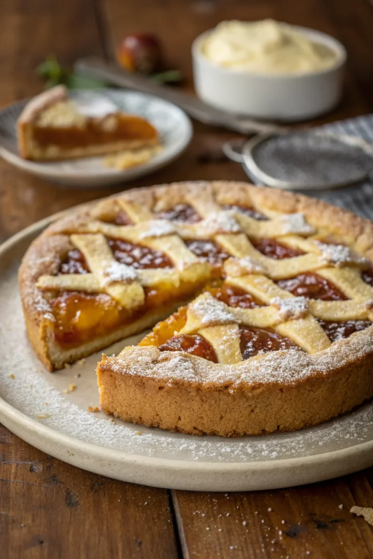 A delicious plate of crostata morbida alla marmellata