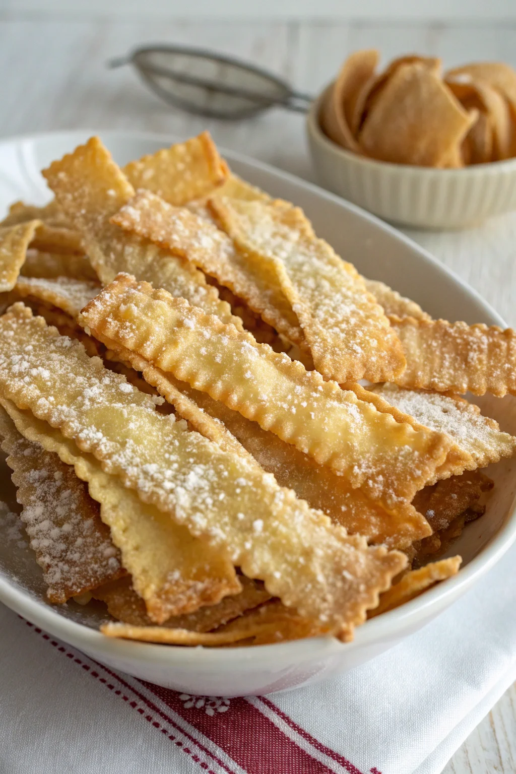 A delicious plate of ricetta galani veneti sottili