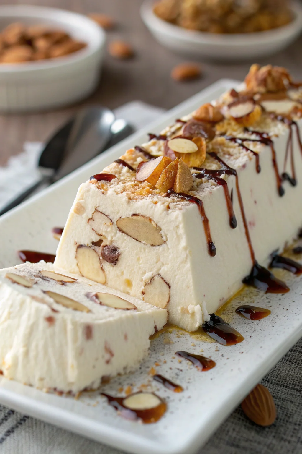 A delicious plate of semifreddo al torrone facile