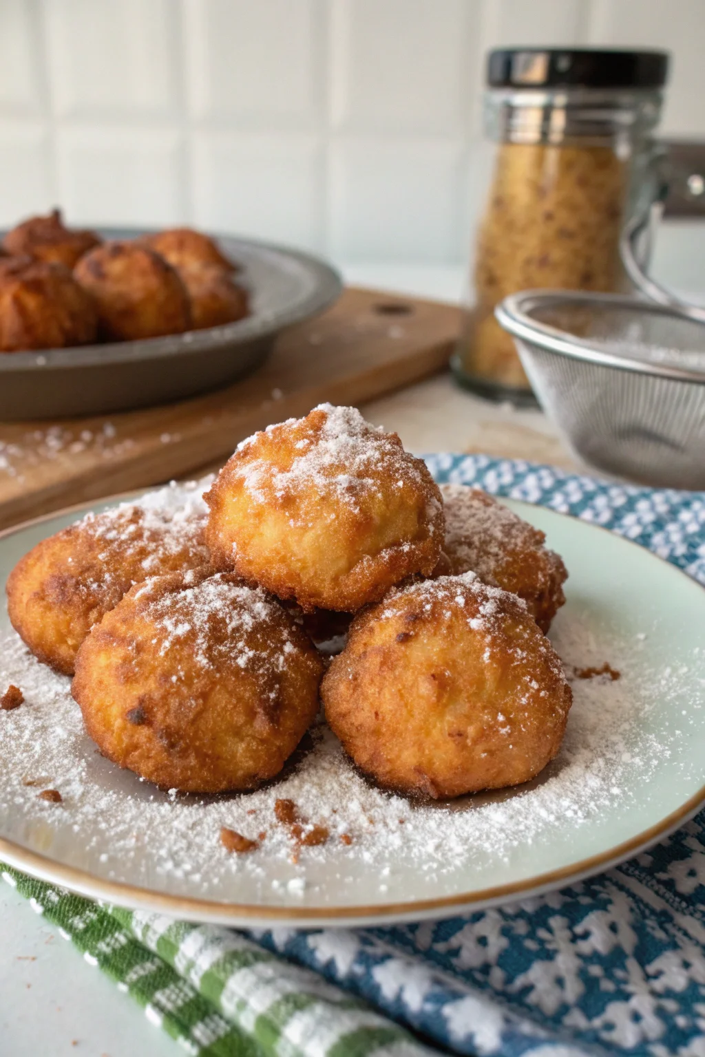 A delicious plate of frittelle di riso di San Giuseppe toscane