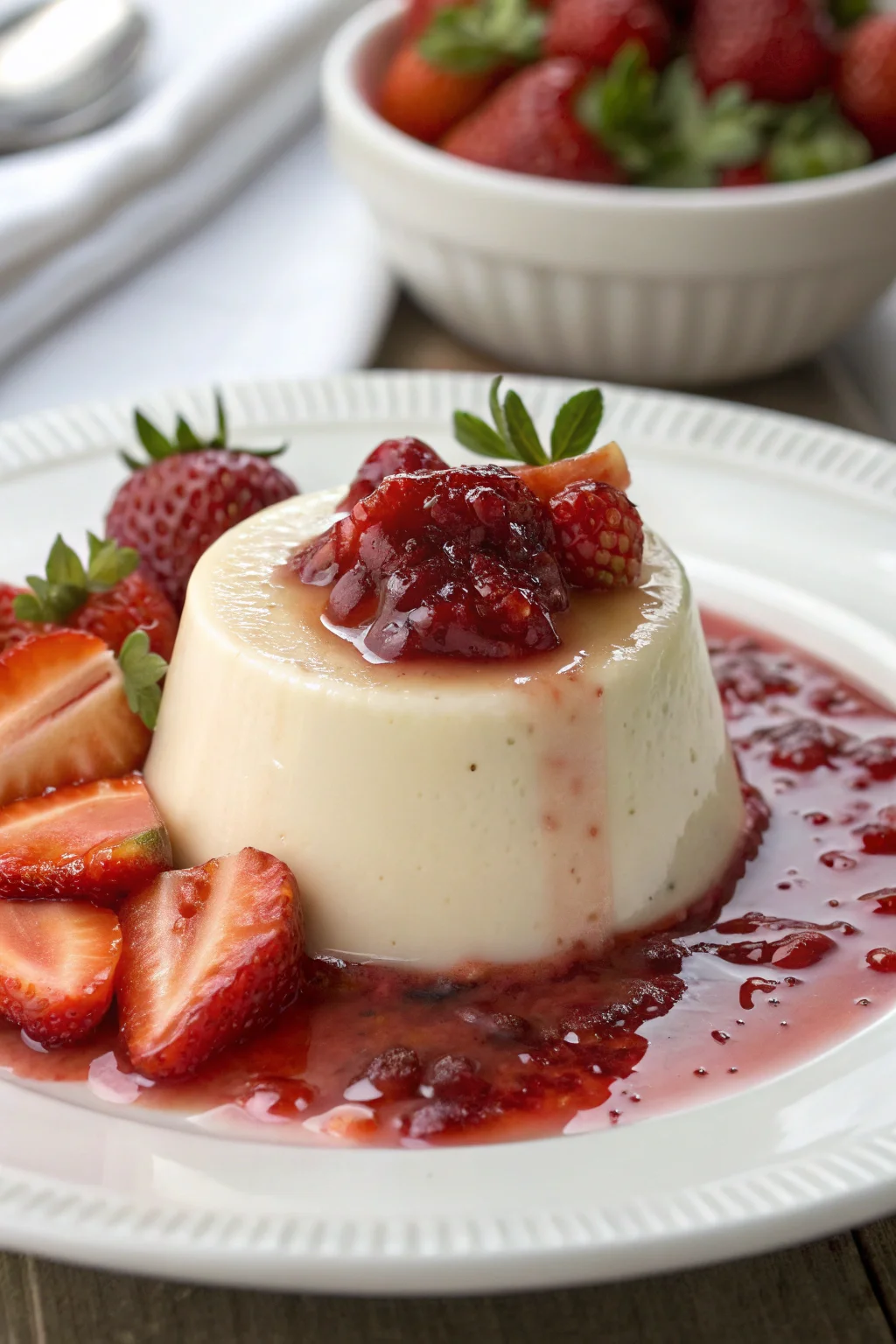 A delicious plate of panna cotta senza colla di pesce