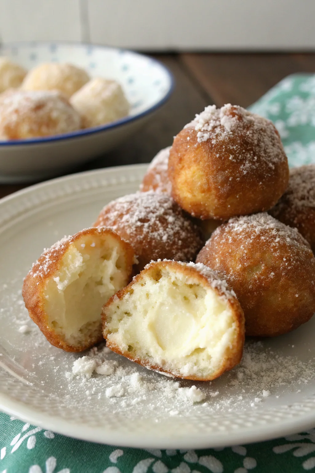 A delicious plate of castagnole morbide ripiene di ricotta