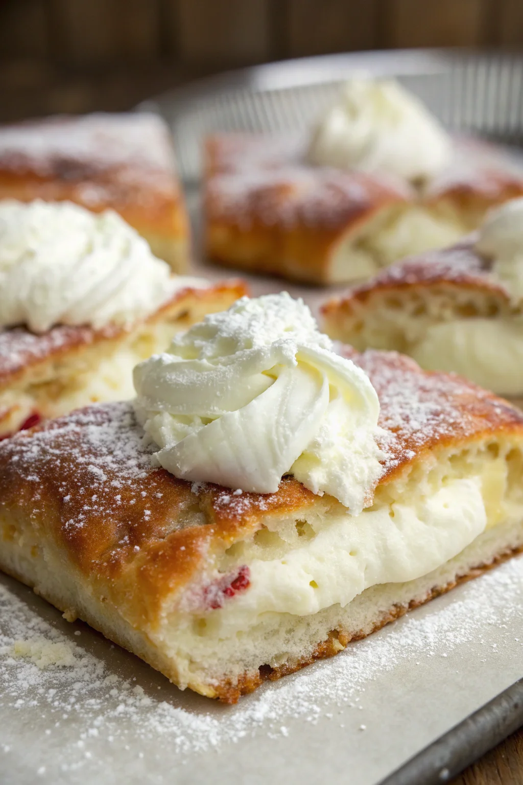 A delicious plate of cartocci siciliani con crema di ricotta