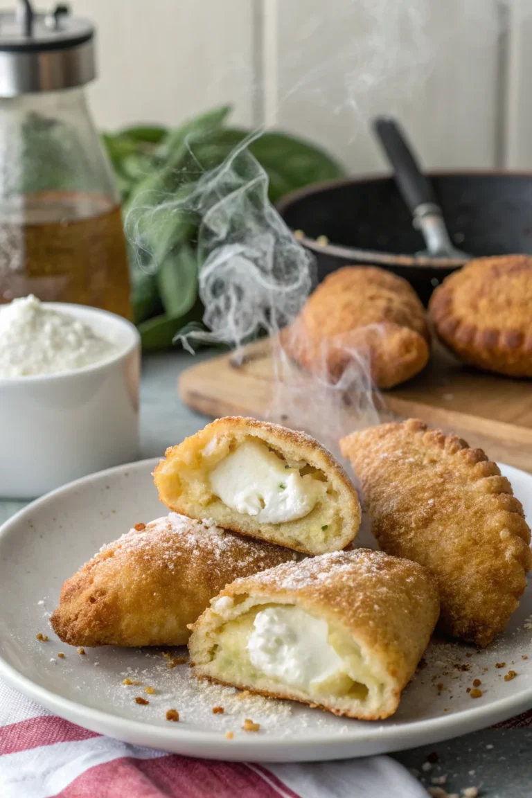 A delicious plate of calzoni dolci fritti con ricotta