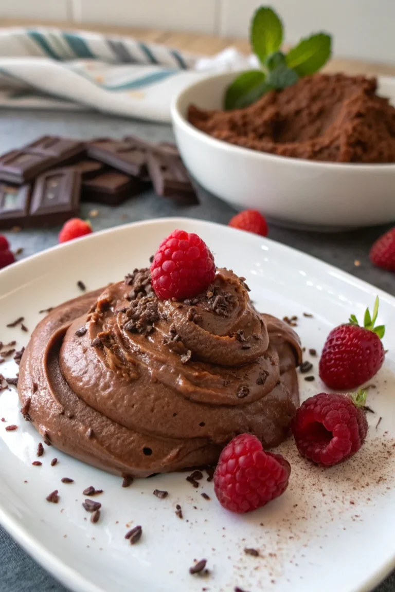 A delicious plate of mousse al cioccolato fondente con solo 2 ingredienti