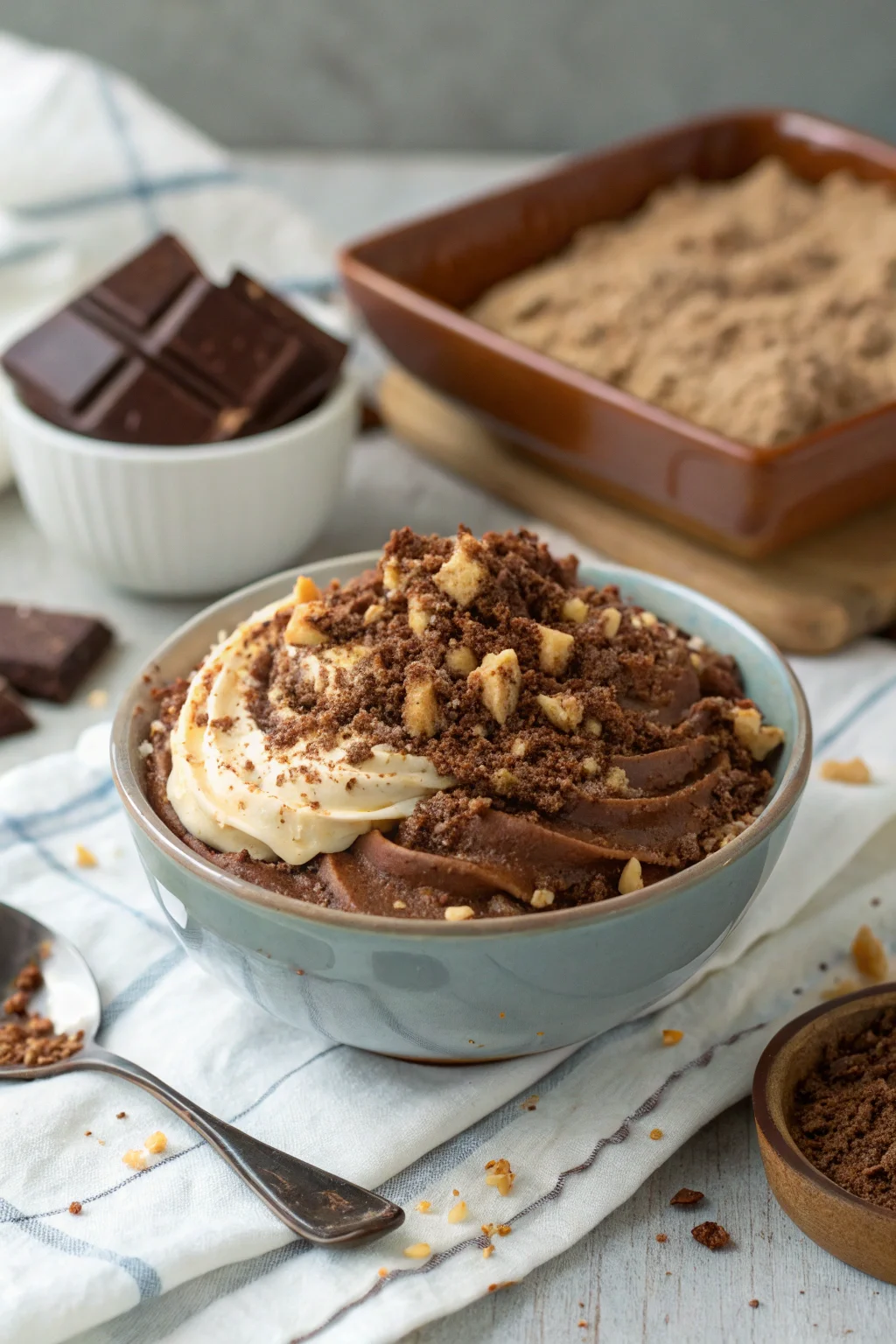 A delicious plate of sbriciolata alla nutella senza cottura
