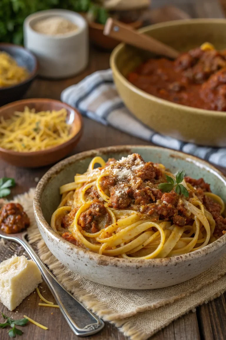 A delicious plate of pinza bolognese alla mostarda