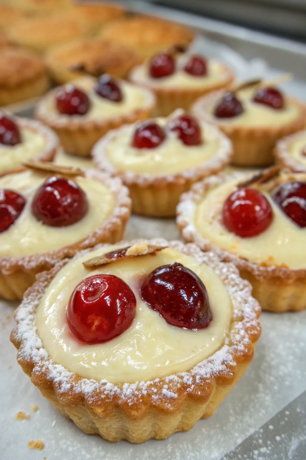 A delicious plate of pasticciotti pugliesi con crema e amarena