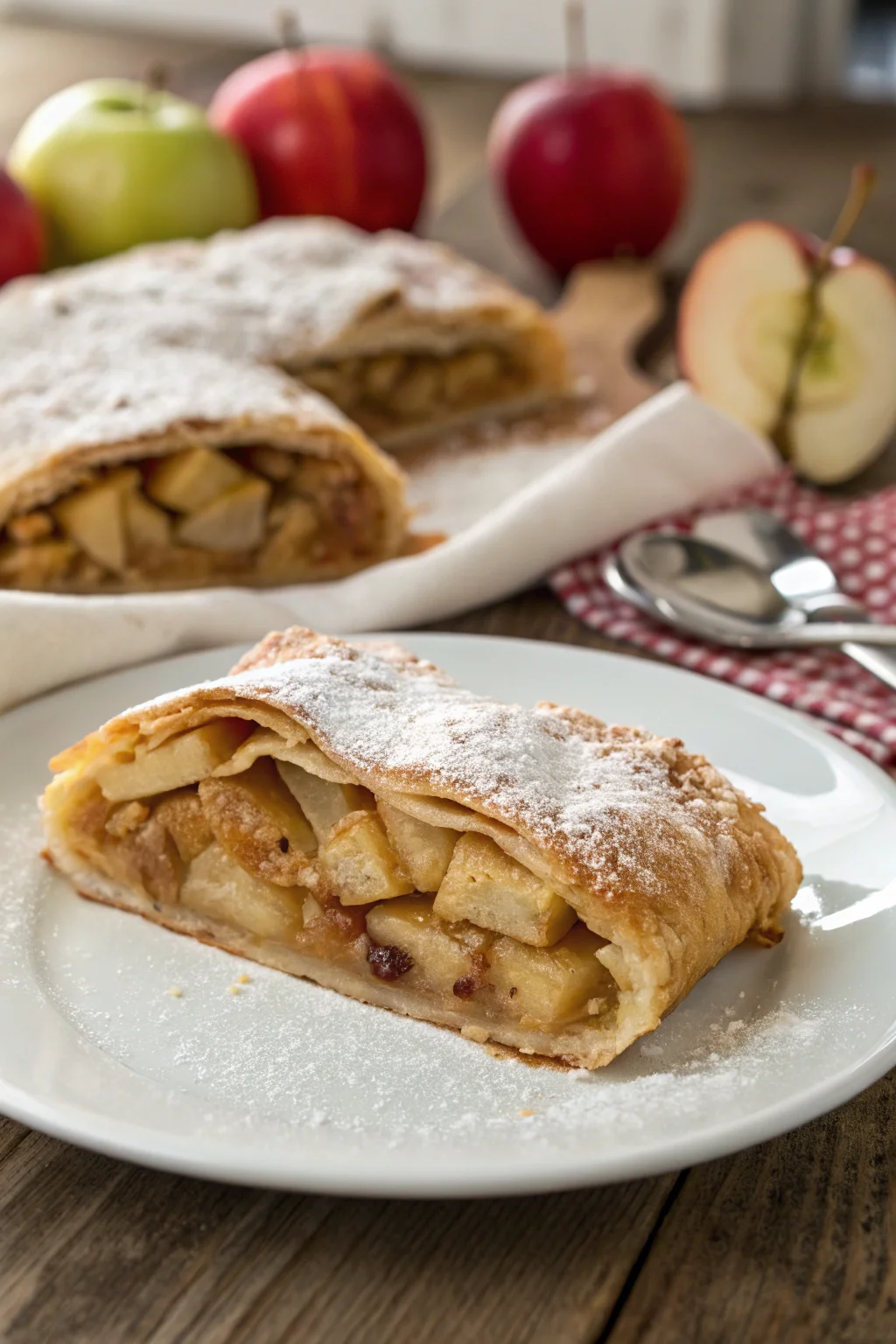 A delicious plate of strudel di mele trentino