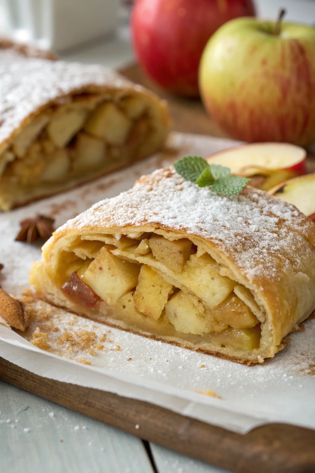 A delicious plate of strudel di mele trentino