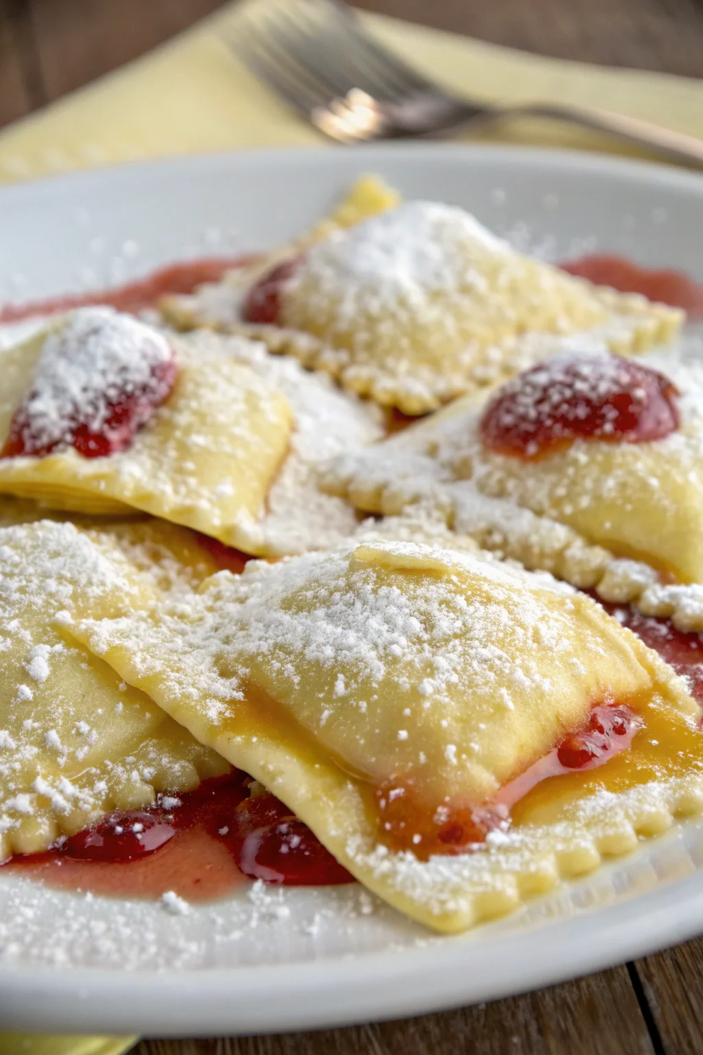 A delicious plate of cauciuni abruzzesi (ravioli dolci)
