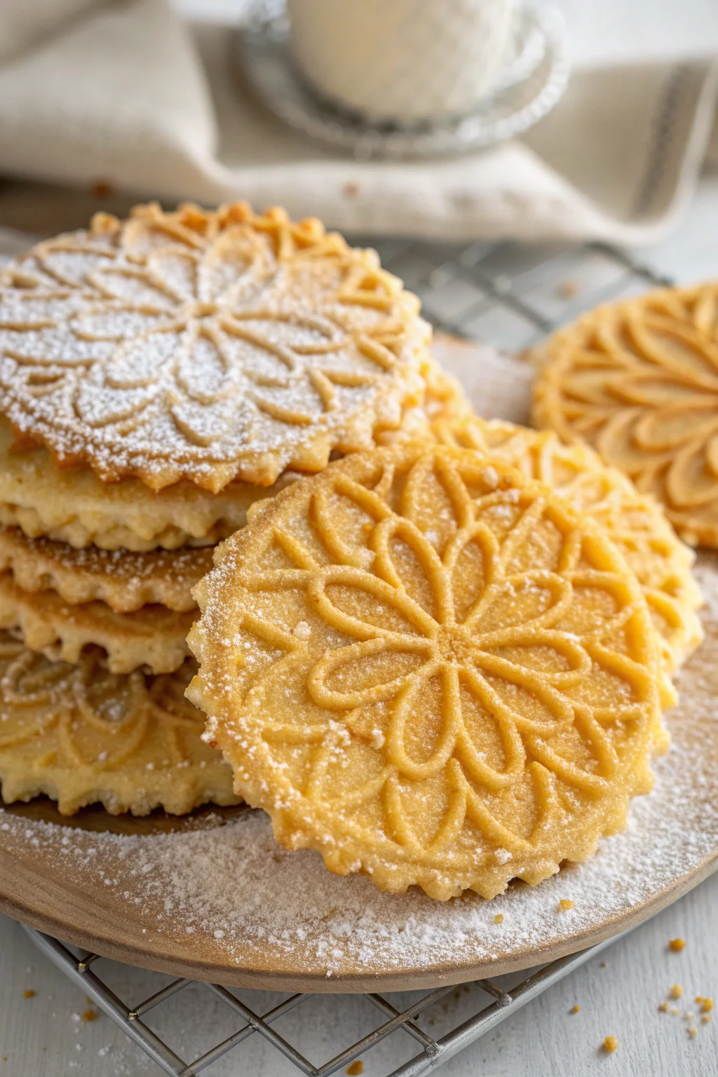 A delicious plate of nevole abruzzesi (pizzelle)