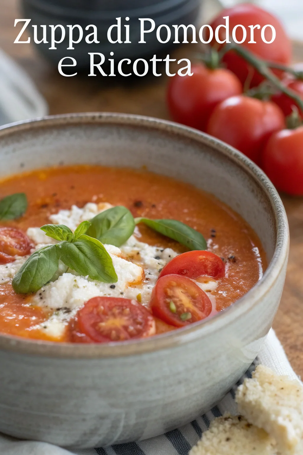 A delicious plate of Zuppa di Pomodoro e Ricotta