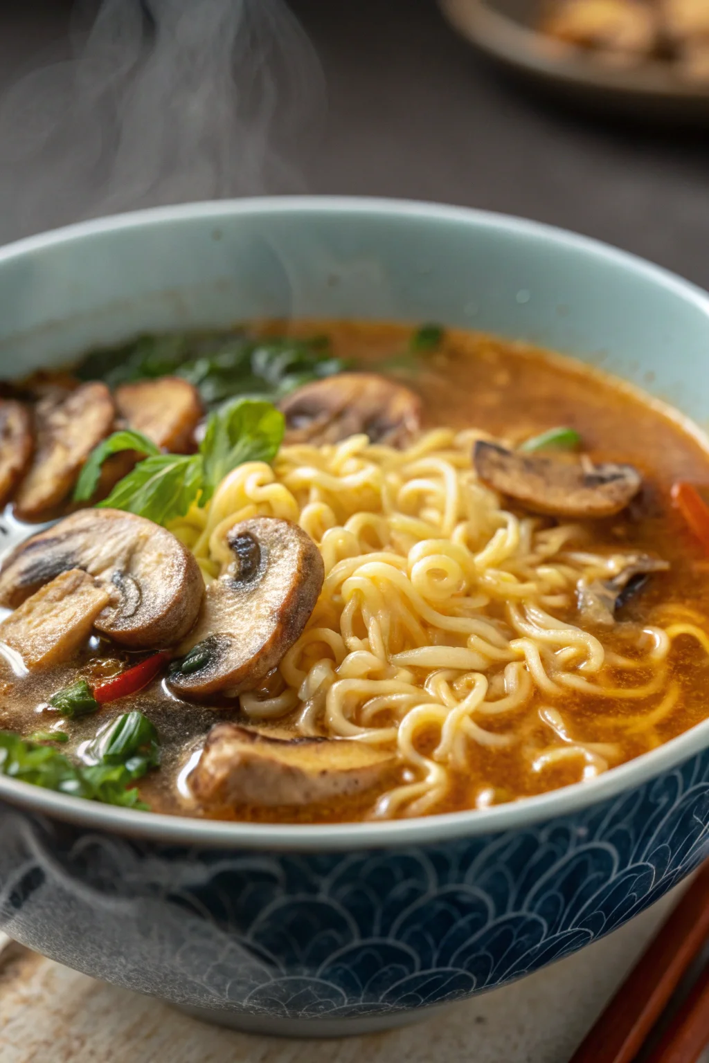 A delicious plate of Ramen ai Funghi