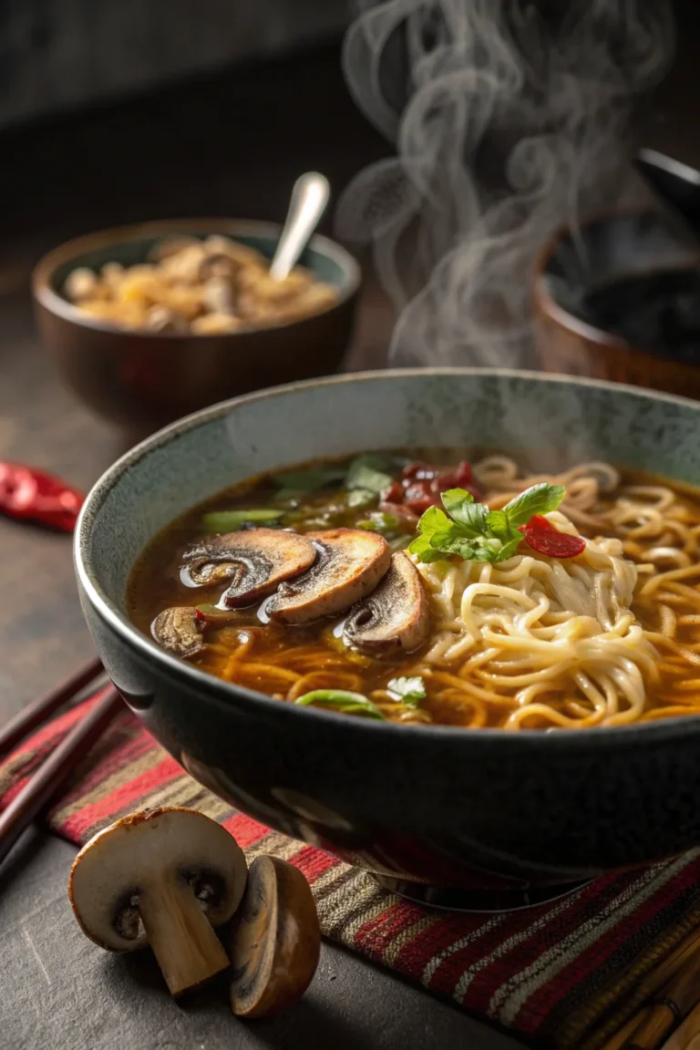 A delicious plate of Ramen ai Funghi