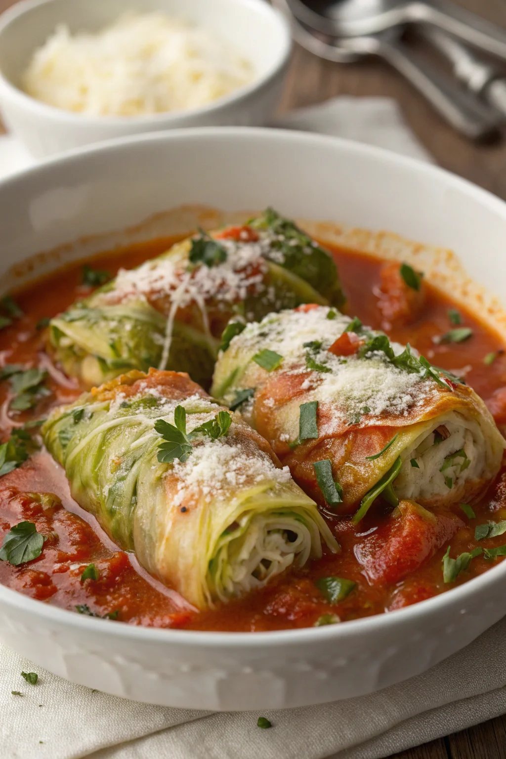 A delicious plate of Zuppa di Involtini di Cavolo Polacchi