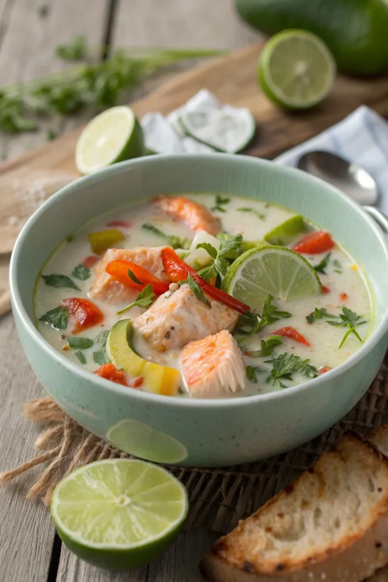 A delicious plate of Zuppa di Pesce al Cocco e Lime