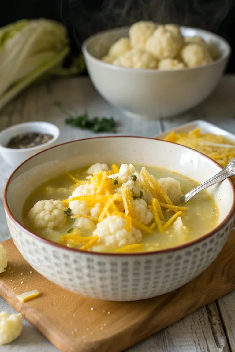 A delicious plate of Zuppa di Cavolfiore e Cheddar