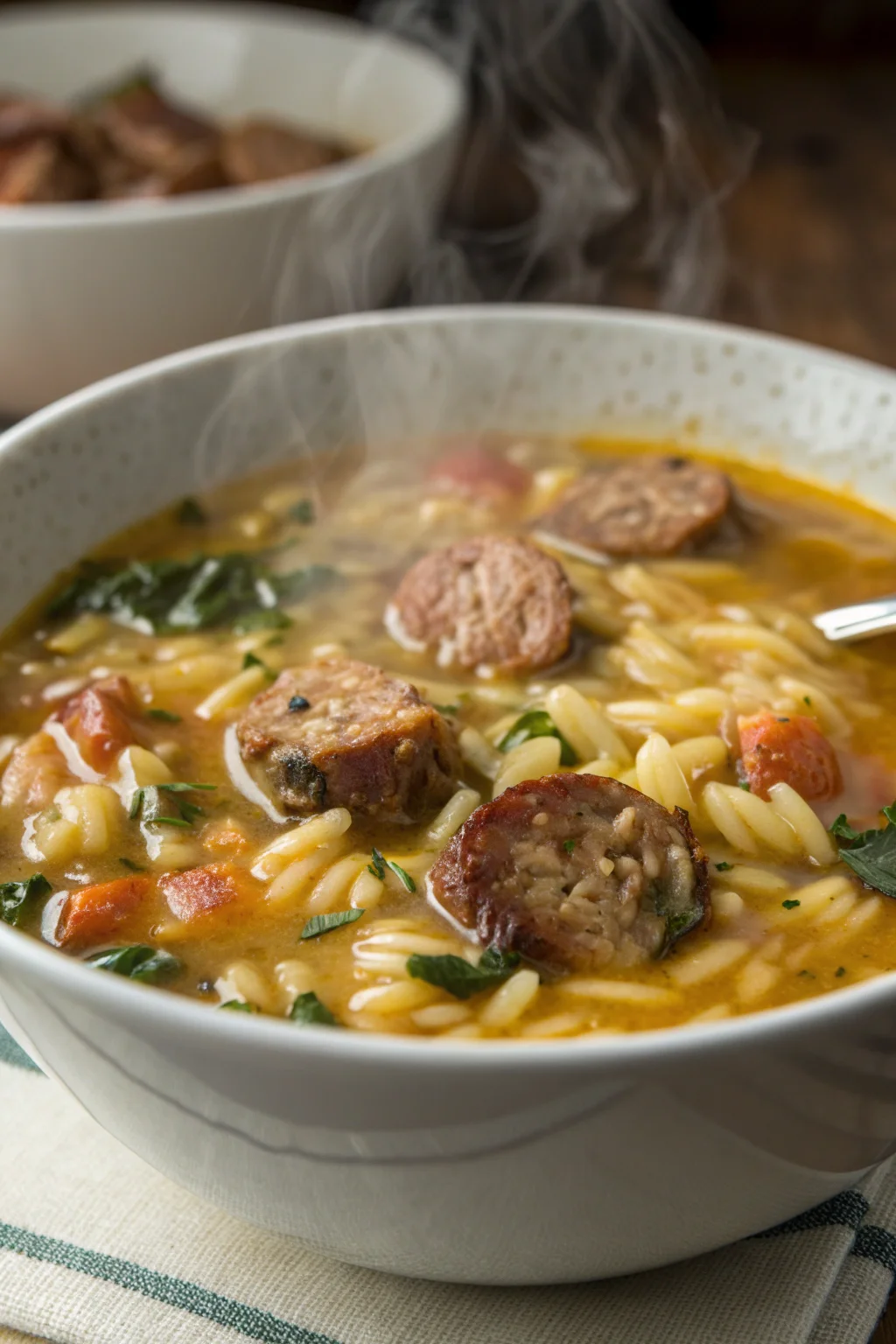 Zuppa di Orzo e Salsiccia Marry Me 2 A delicious plate of Zuppa di Orzo e Salsiccia Marry Me