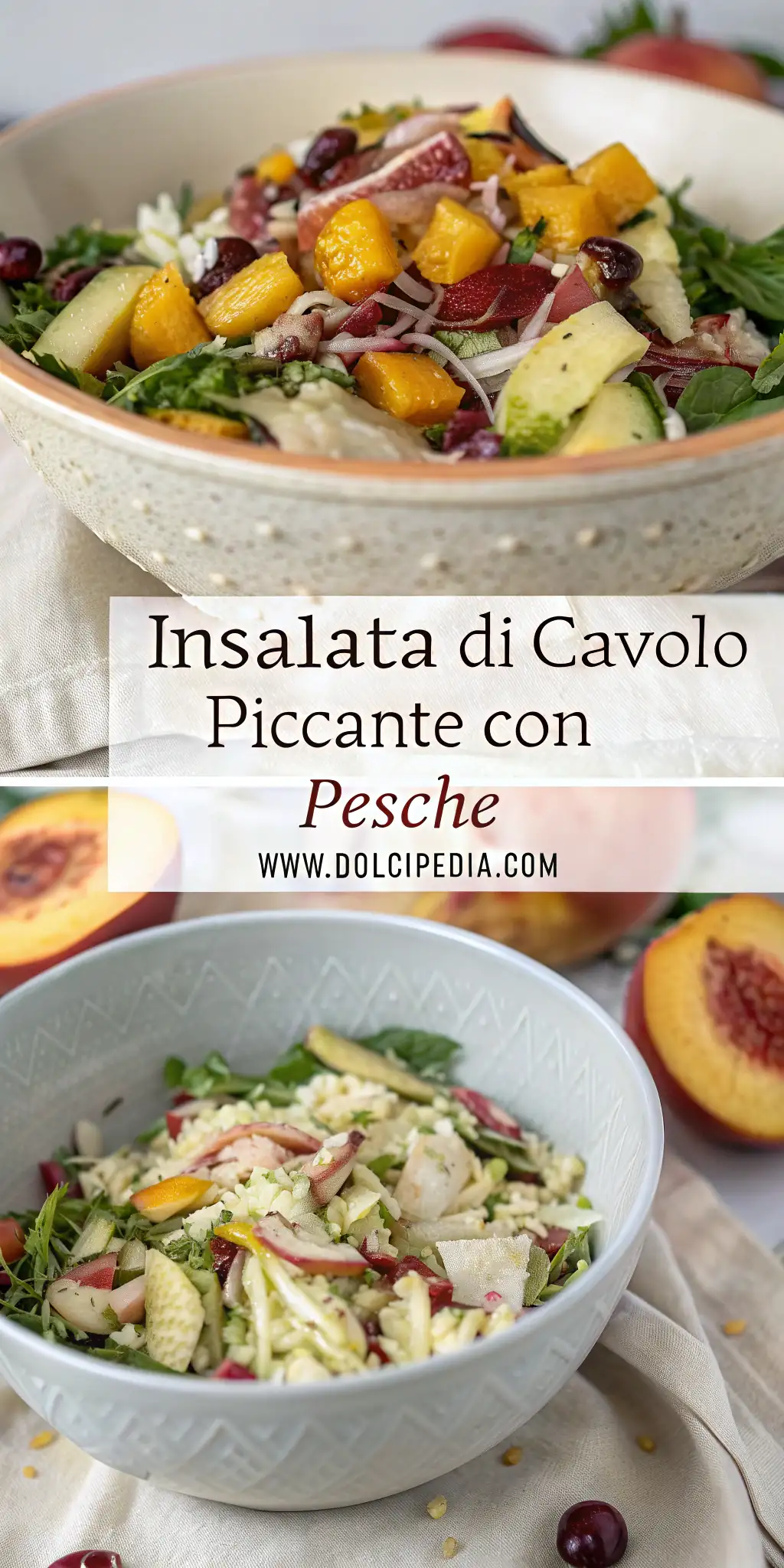 Pinterest image 2 for Insalata di Cavolo Piccante con Pesche