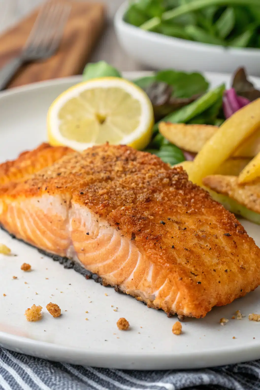 A delicious plate of Salmone Fritto ad Aria