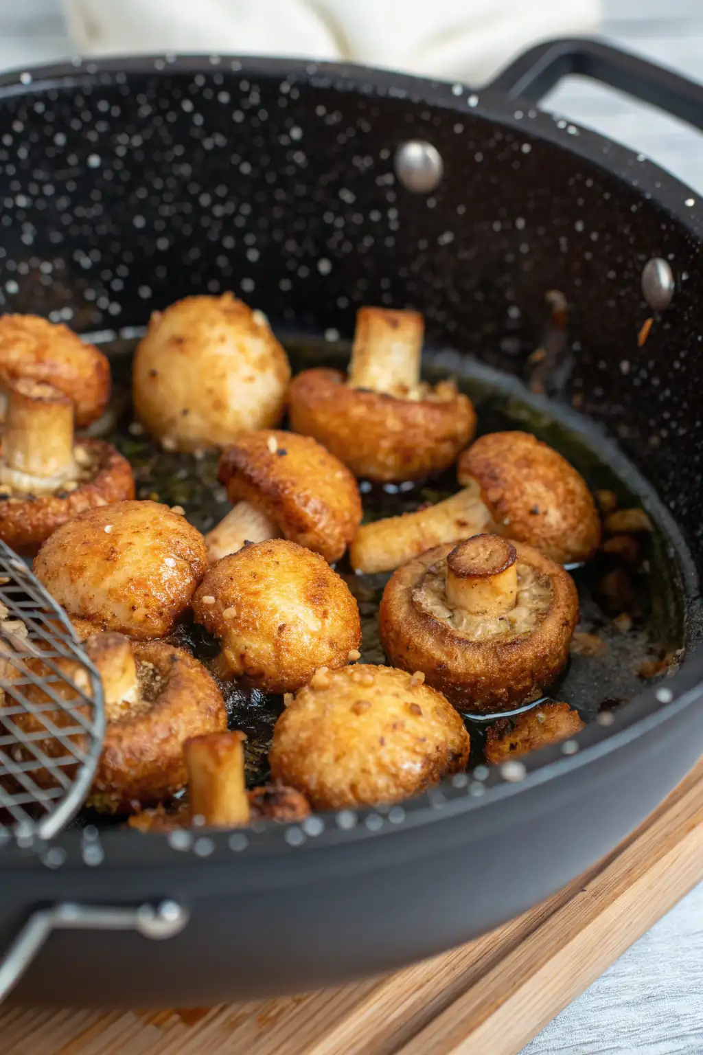 A delicious plate of Funghi Fritti in Friggitrice ad Aria